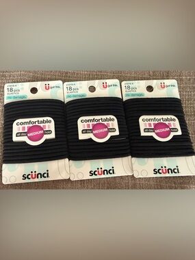 New Scunci Black Elastic hair ties